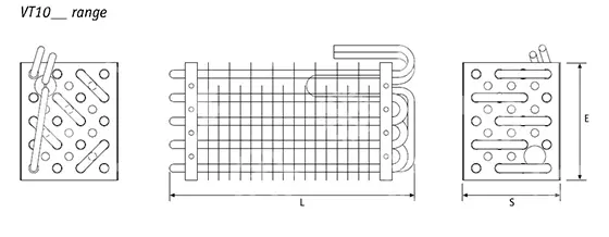 výparník statický Rivacold, VT1090, 10 trubek, 145x175x900